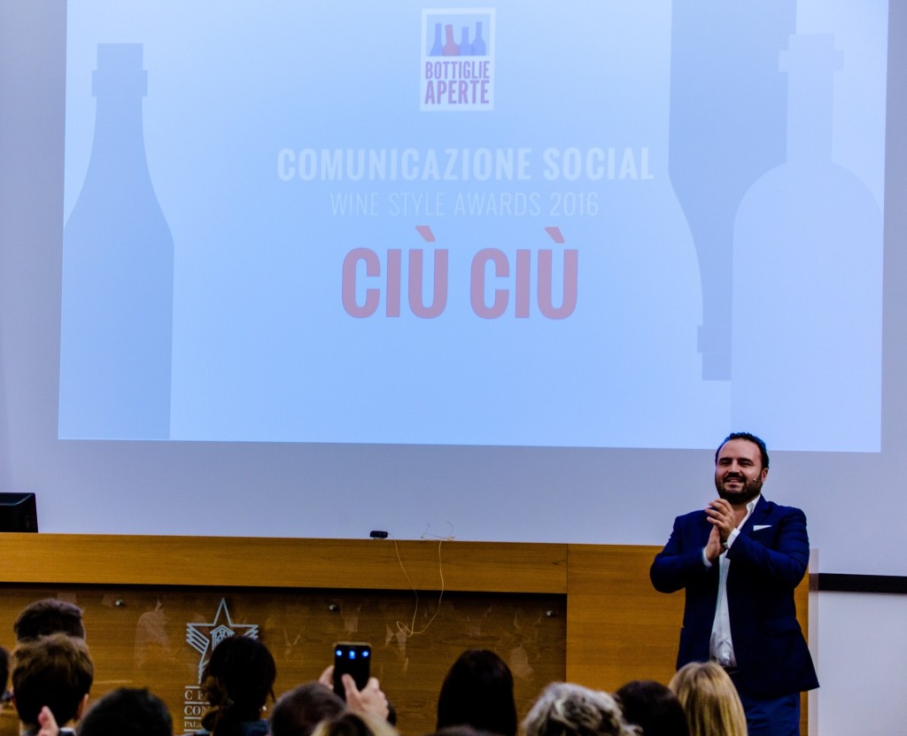 CIÙ CIÙ VINCE IL WINE STYLE AWARD PER LA MIGLIOR COMUNICAZIONE SOCIAL
