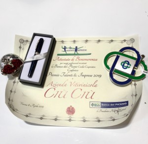 Premio_Talenti e Imprese Ciù Ciù Vinitaly 2019