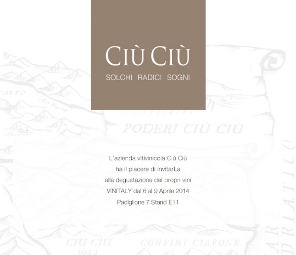 Ciù Ciù al Vinitaly di Verona dal 6 al 9 aprile
